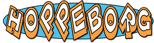 Hoppeborg Logo – bunte und verspielte Schrift für Hüpfburgen-Vermietung.
